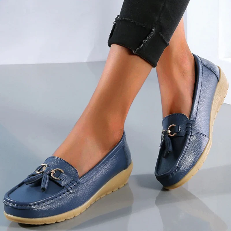 Women Flats Shoes Leather Breathable Moccasins