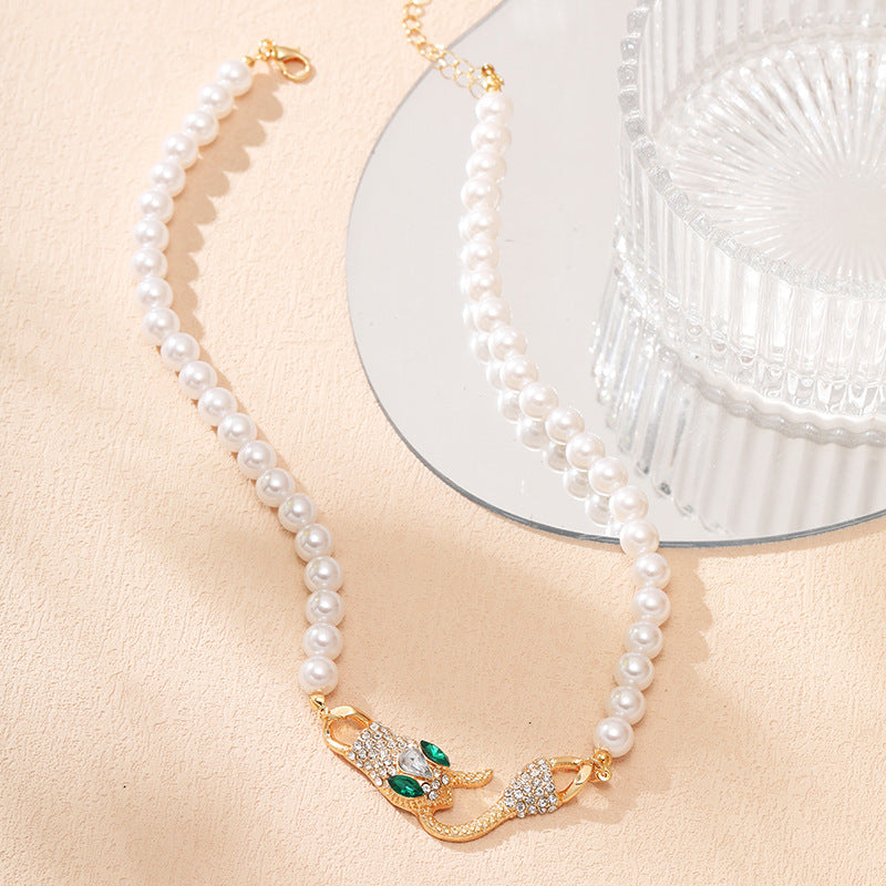 European And American Snake-shaped Metal Chain Necklace Clavicle Chain Ins Hip Hop