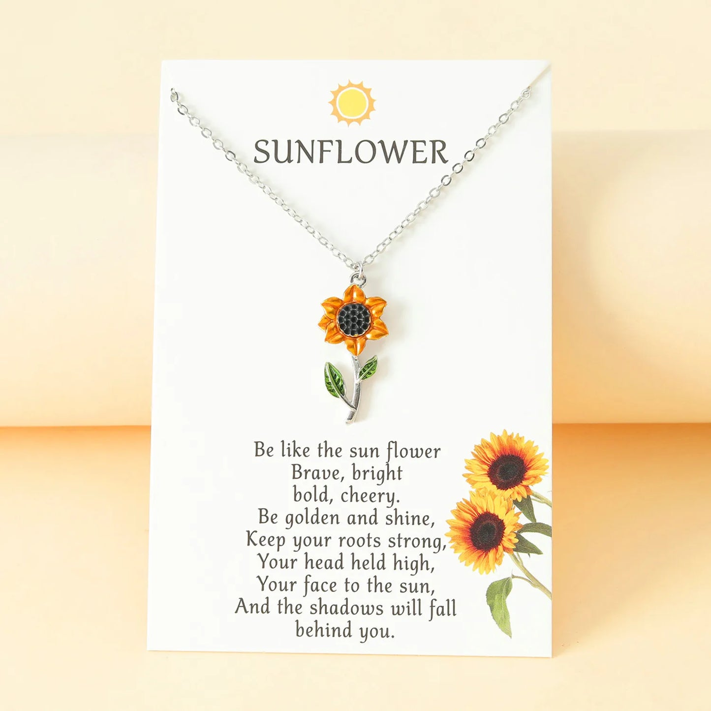 Fashion Metal Drop Oil Sunflower Pendant Necklace 2022 Trendy Personality Flower Charm Necklace for Women Girls Jewelry