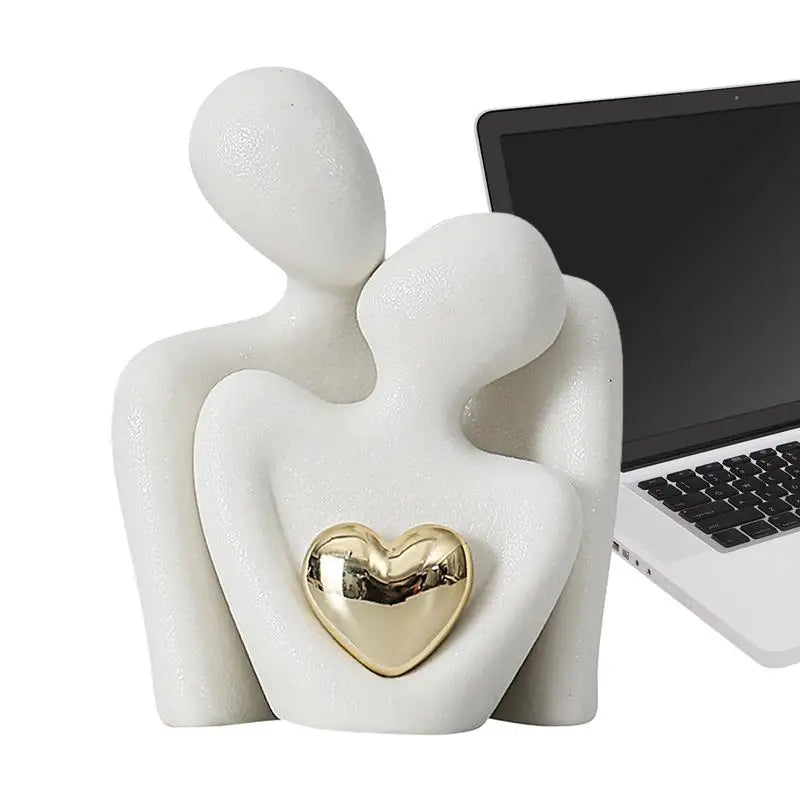 Couple Figurines Home Decor Romantic Cuddling Love Couple Ceramic Sculpture Aesthetic Couple Figurines Art Craft For Entryway