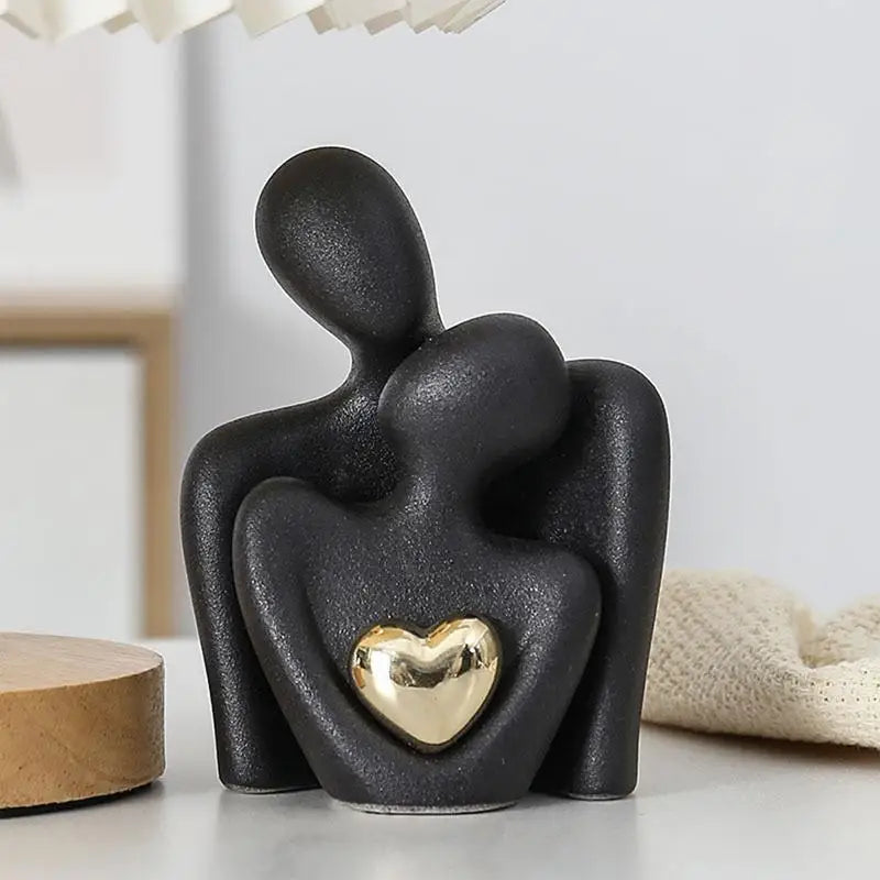 Couple Figurines Home Decor Romantic Cuddling Love Couple Ceramic Sculpture Aesthetic Couple Figurines Art Craft For Entryway