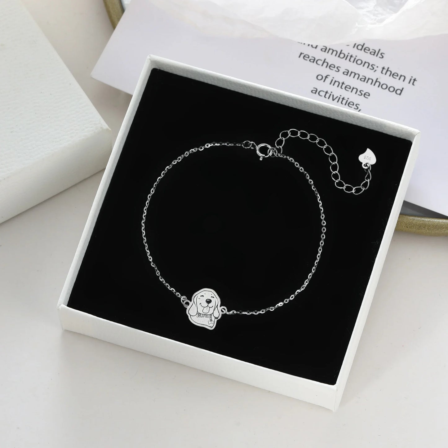 Custom Pet Portrait Bracelet Personalized Pet Memorial Gift Custom Pet Photo Bracelet Dog Cat Bracelet for Women Gift for Pet Lo