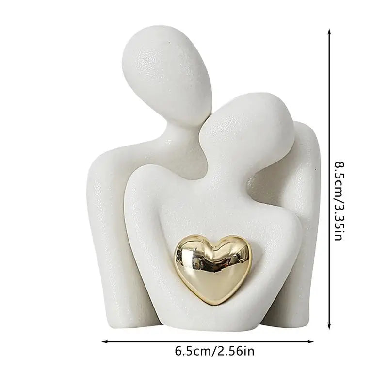 Couple Figurines Home Decor Romantic Cuddling Love Couple Ceramic Sculpture Aesthetic Couple Figurines Art Craft For Entryway