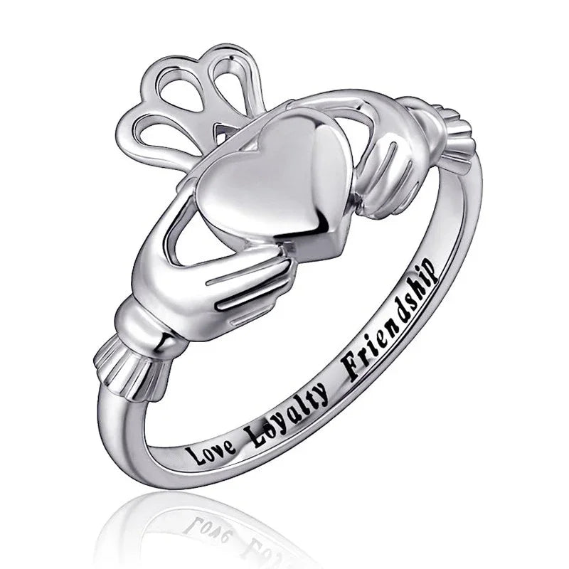 Crown Hug Heart Ring
