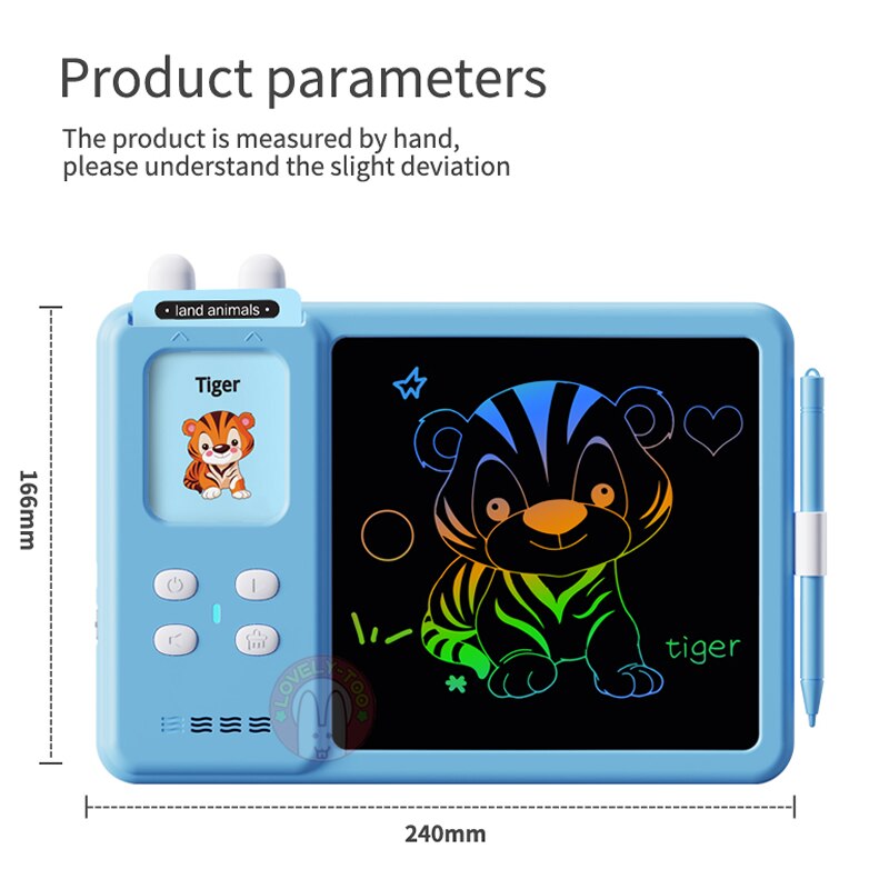 English Learning Card Reader With Drawing Board Kids Montessori Reading Audio Machine Early Education Toys For Children