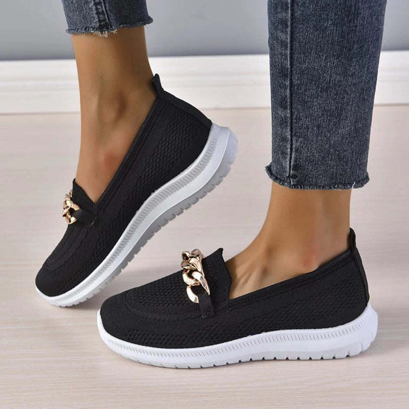 Women Flats Comfy Casual Shoes Stylish Light Durable Breathable Loafers Slip-On Luxury Trend Classic Spring Female Sneakers