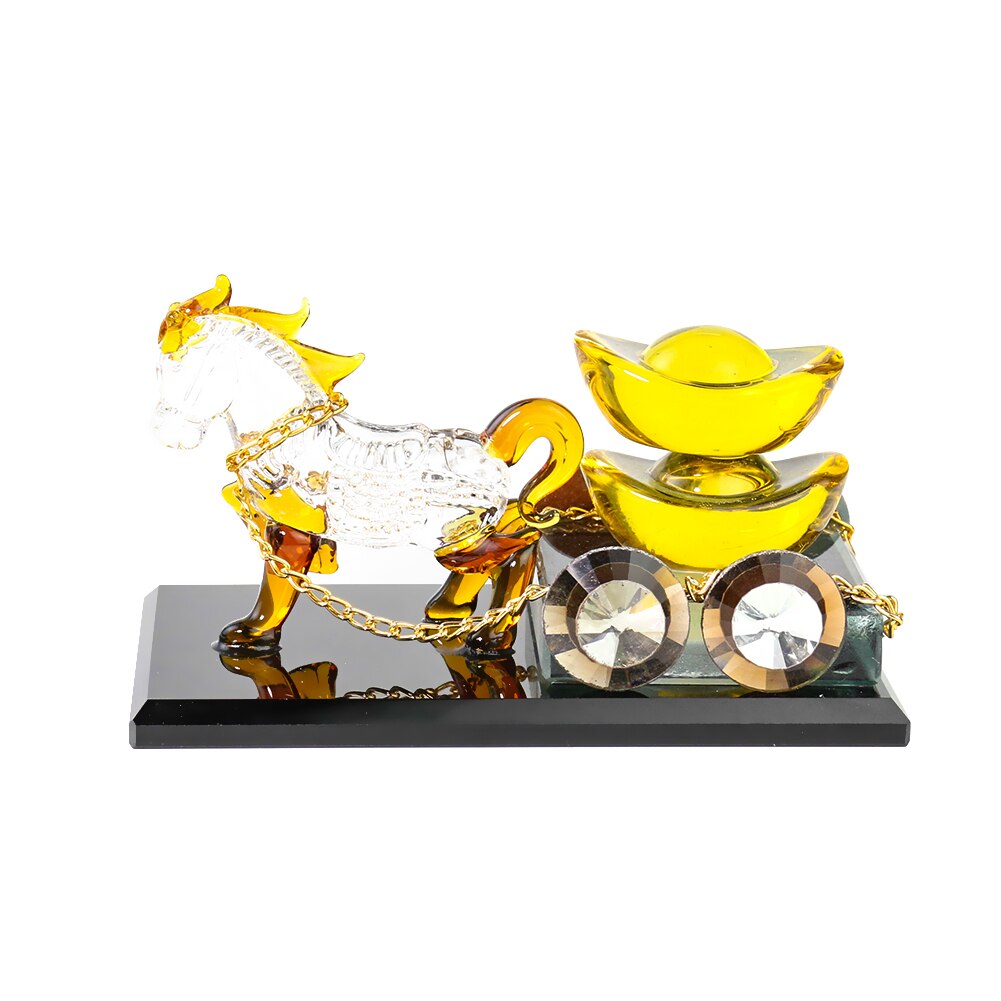 Exquisite Zodiac Horse Treasure Crystal Ornaments Figurines Desk Car Home Decoration Accessories Paperweight Fengshui Craft Gift