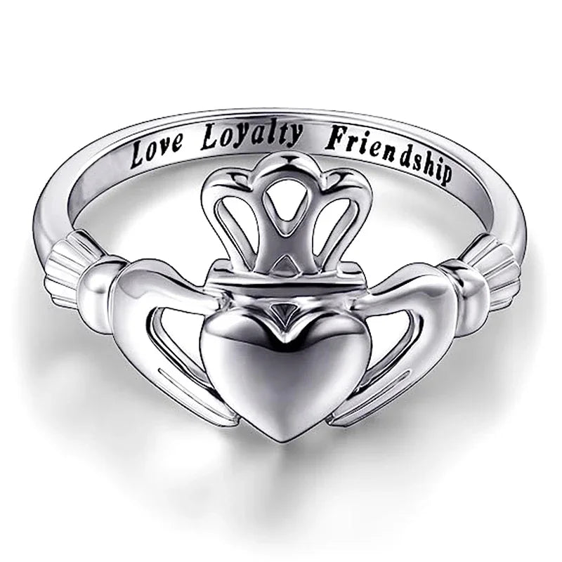 Crown Hug Heart Ring