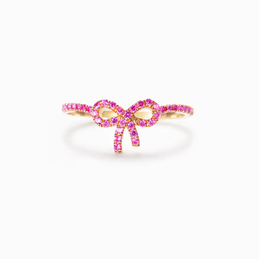 BAGUE ROSE PAVÉ BOW - CADEAU POUR FEMMES