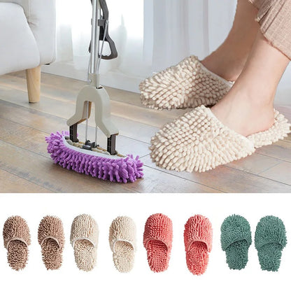 Household Chenille Sucking Water Washable Microfiber Mop Lazy Mopping Slippers Convenient and Soft Home Bathroom Cleaning Shoes