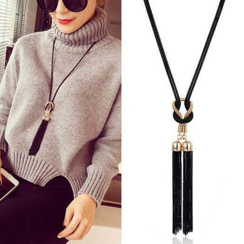 New Arrival Female Pendant Necklace Tassel Long Winter Sweater Chain Necklace for Women Necklaces Wholesale Sales Collar
