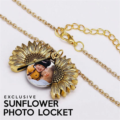 Personalized Sunflower Photo Locket Necklace Custom Picture Open Locket Sunflower Pendant Boho Jewelry Friendship Gifts