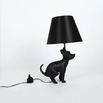 Simple Art Resin Cloth Cover Big Dog LED Floor Lamp Living Room Hotel Club Animal Small Black Dog Table Lamp for Living Room E27