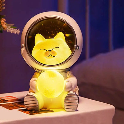 Pet Astronaut Night Light Creative Cute Galaxy Guardian Personality Bedroom Decoration Lights Star Lamp Kids Toys Birthday Gift