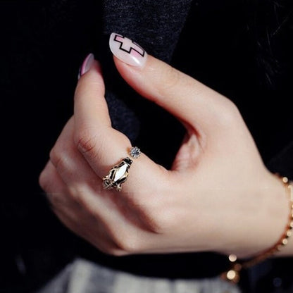 Hot Sale Women Fashion Zebra Horse Head Adjustable Index Finger Opening Ring Characteristic Jewelry  RING