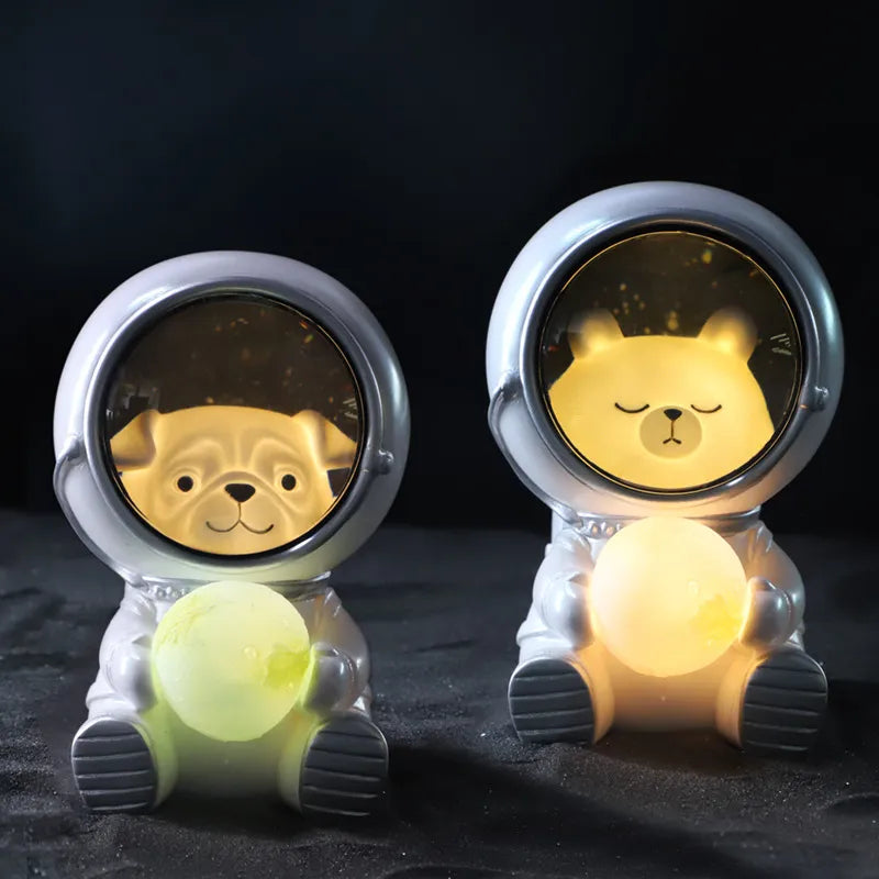 Pet Astronaut Night Light Creative Cute Galaxy Guardian Personality Bedroom Decoration Lights Star Lamp Kids Toys Birthday Gift