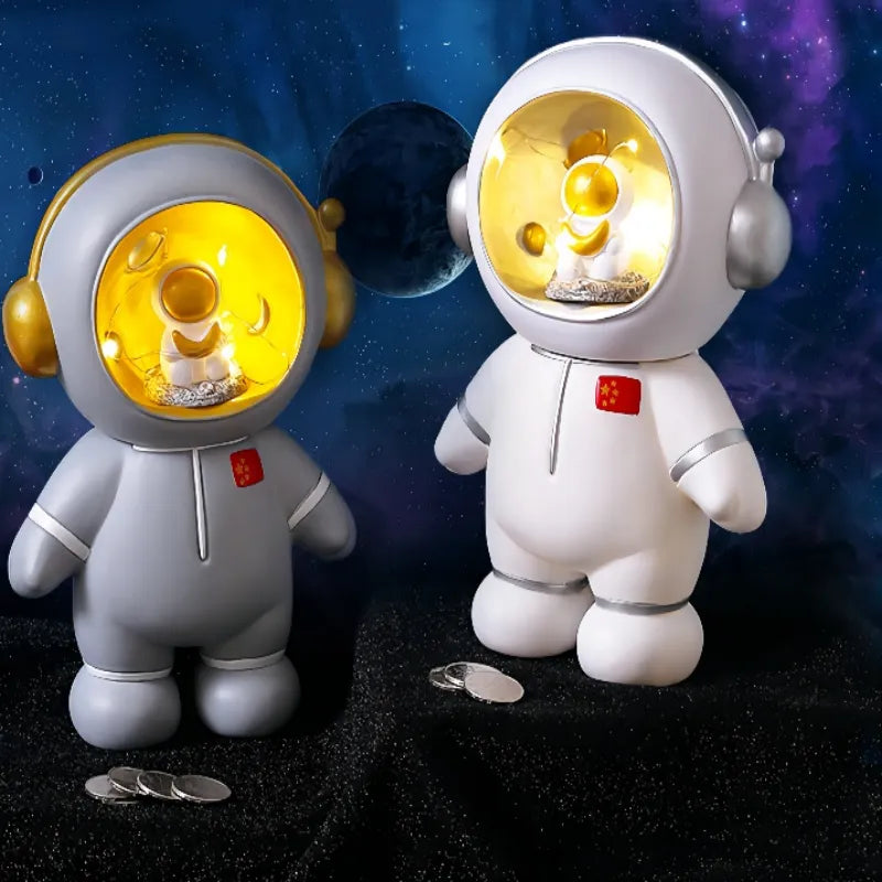 2022 New Cute Ins Astronaut Night Light Spaceman Piggy Bank Bedside Light Bedroom Decoration Night Light Children Birthday Gift