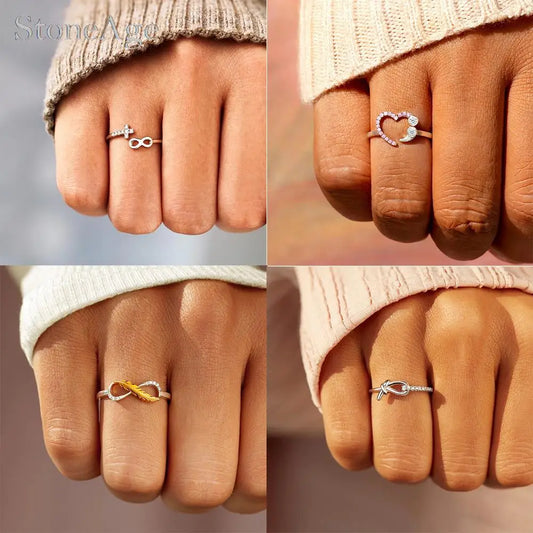 22 Style Stacking Chic Adjustable Rings for Women Y2k 2000s Aesthetic Matching Statement Opening Finger Ring for Girls Jewelry