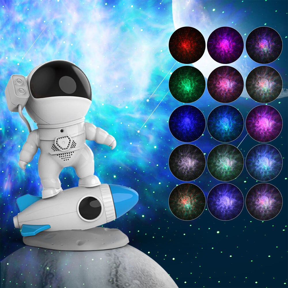 Galaxy Star Projector LED Night Light Starry Sky Astronaut For Bedroom Home Decorative Children Gifts Porjectors Table Lamp