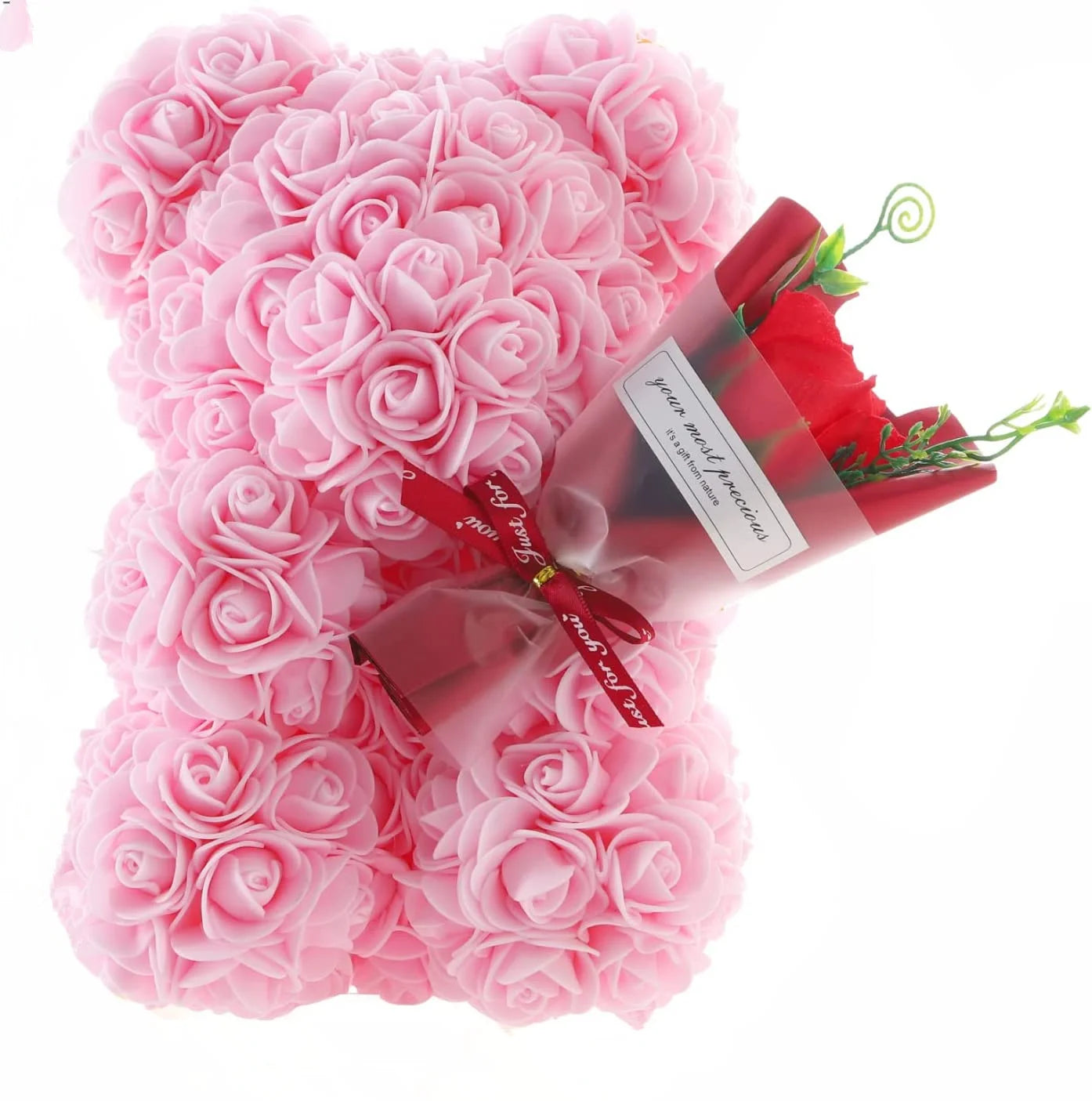 Mothers Day Gift  25cm Rose Bear In Gift Box For Valentine's Day Gift Birthday Present For Wedding Party