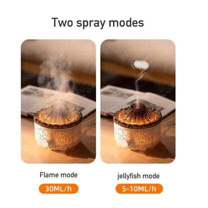 560ML Aromatherapy Humidifiers Diffusers 3D Simulated Flame Air Humidifier Smoke Ring Spray Room Fragrance With Remote Control