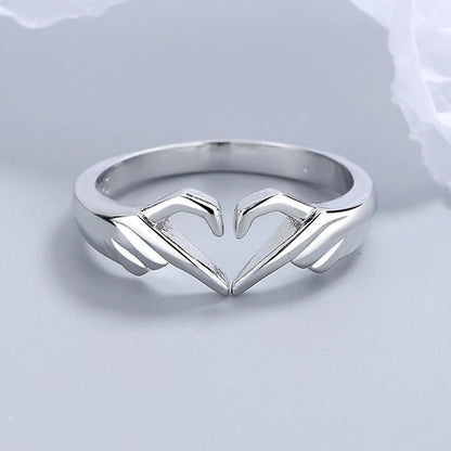 Heart Hug Rings Adjustable Open