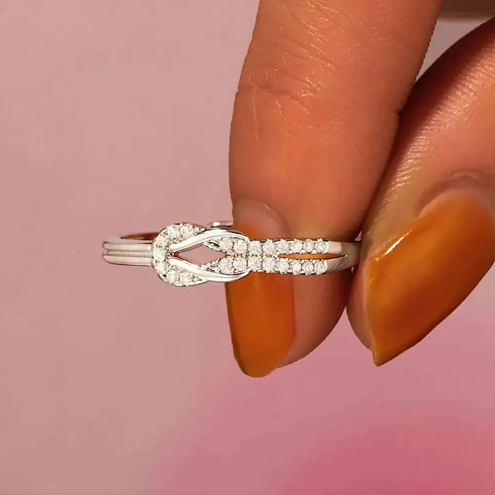 To My Best Friend 'Sisters By Heart' Knot And Heart Warming Message Card Adjustable Open For Women Girls Birthday Gift