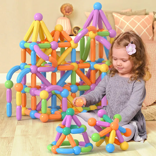 Kids Magnetic Building Blocks Toy Magnet Construction Set Magnetic Sticks Rod Games Montessori Educational Toys For Kids Gift