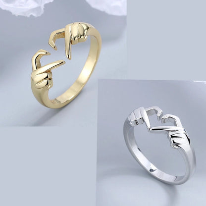 Heart Hug Rings Adjustable Open