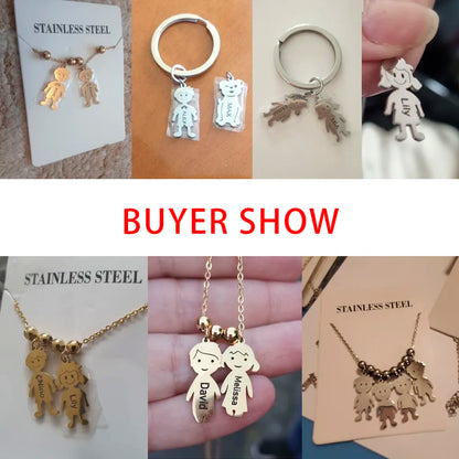 Personalized Necklace Child Kid Mother Mom Custom Chain Product Name Family Christmas Gift For Women Man Stainless Steel Jewelry
