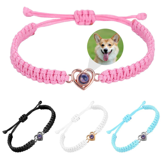 New Personalized Customized Picture Text Male Female Projection Bracelet Christmas Couple Family Memories Preservation Jewelry