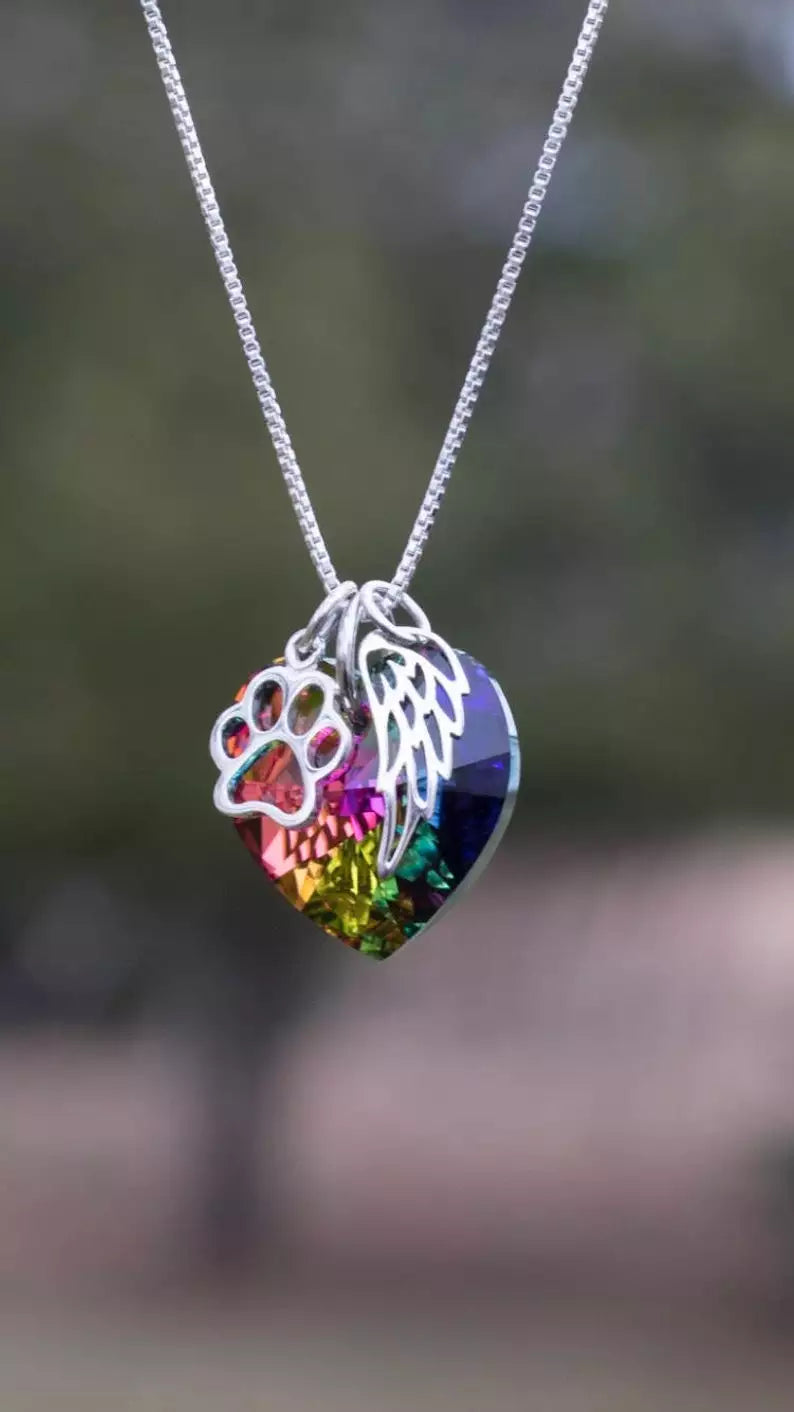 Rainbow Bridge Pet Loss Necklace -Pet Loss Gift - Pet Memorial - Pet Loss Jewelry - Memorial Gift - Loss of Pet - Fur Baby Gift