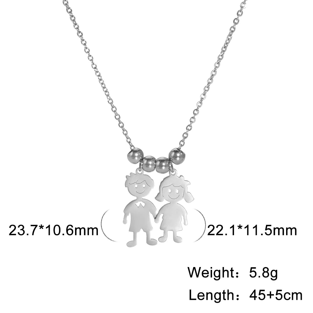 Personalized Necklace Child Kid Mother Mom Custom Chain Product Name Family Christmas Gift For Women Man Stainless Steel Jewelry