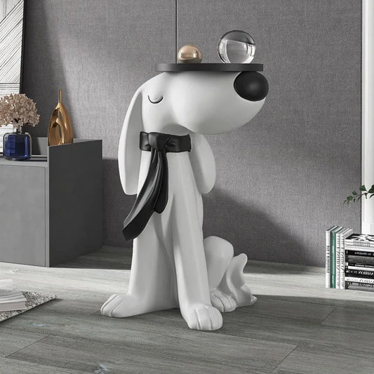Modern Art Interior Decor Dog Statue Living Room Floor Decoration Storage Tray Animal Figurines Model Crafts Room Accessories