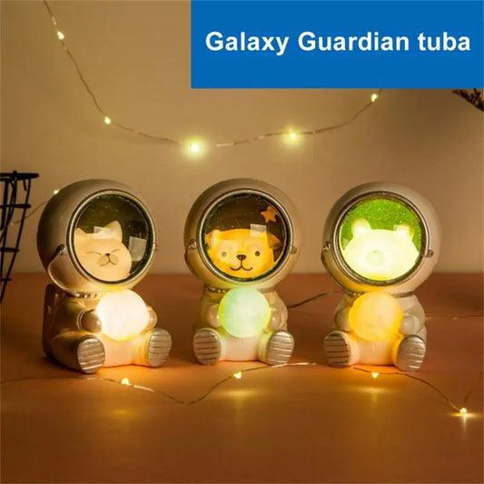 2022 New Astronaut Night Light Guardian Pet Galaxy Astronaut Animal Adorable Resin Night Lamp Star Light Kids Toys Birthday Gift