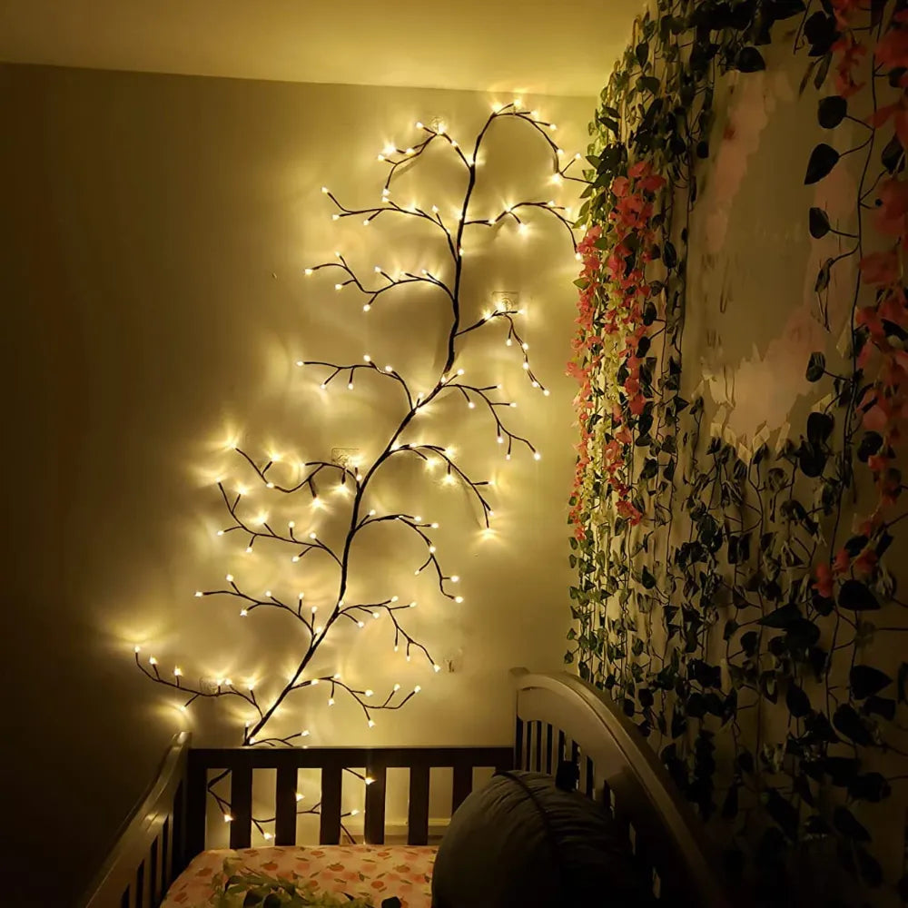 144 LEDs Lighted Vine Tree with Remote Bendable Branch Lights Indoor Willow Tree Lights for Christmas Party Wall Bookshelf Home