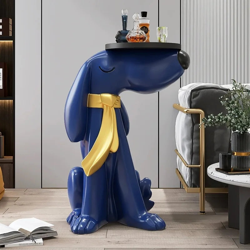 Modern Art Interior Decor Dog Statue Living Room Floor Decoration Storage Tray Animal Figurines Model Crafts Room Accessories
