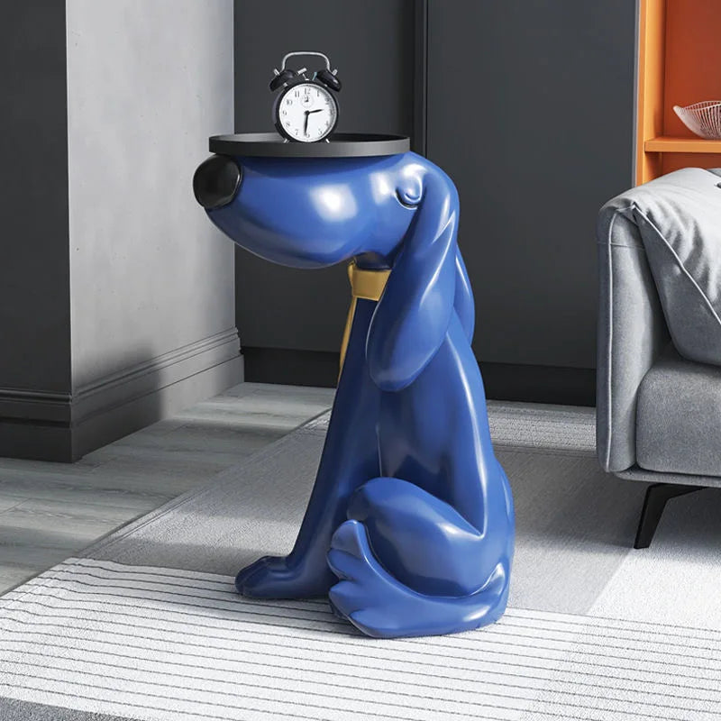 Modern Art Interior Decor Dog Statue Living Room Floor Decoration Storage Tray Animal Figurines Model Crafts Room Accessories