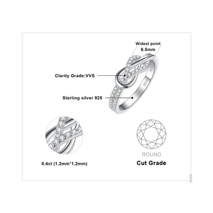 JewelryPalace New Arrival Infinity Love Knot Gemstone 925 Sterling Silver Statement Ring for Woman Fashion Classic Fine Jewelry