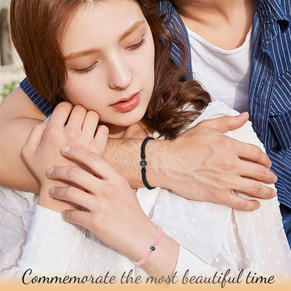 New Personalized Customized Picture Text Male Female Projection Bracelet Christmas Couple Family Memories Preservation Jewelry