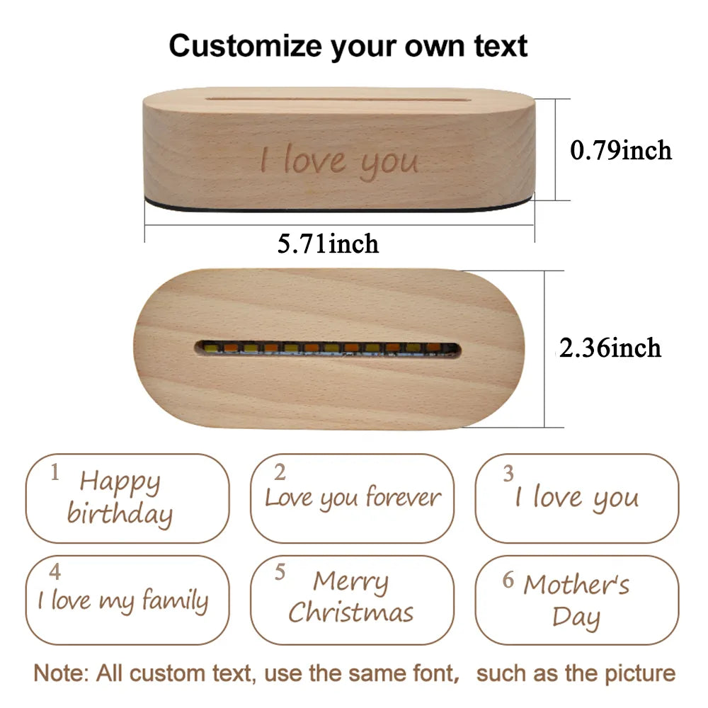Personalized 3D Photo Lamp Custom Photo And Text Customized Valentine&#39;s Day Wedding Anniversary Birthday 3D Night Light Gifts