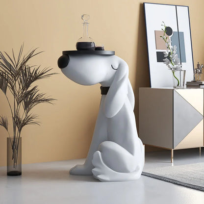 Modern Art Interior Decor Dog Statue Living Room Floor Decoration Storage Tray Animal Figurines Model Crafts Room Accessories