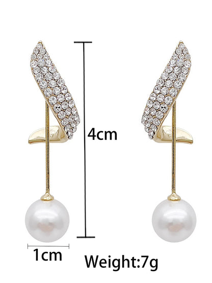 2 Pieces Of Women's Elegant Pearl Tassel Earrings