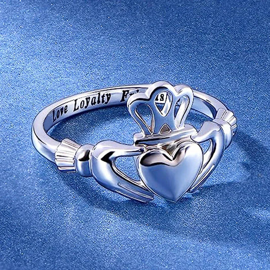 Crown Hug Heart Ring