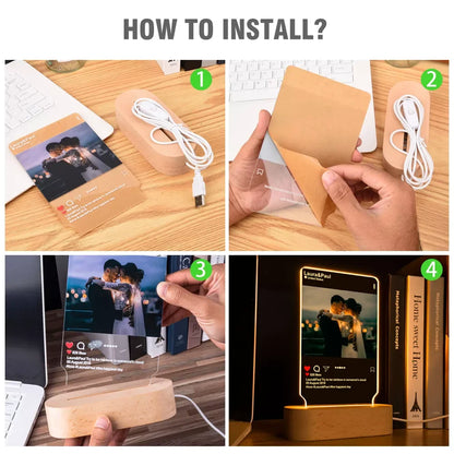 Personalized 3D Photo Lamp Custom Photo And Text Customized Valentine&#39;s Day Wedding Anniversary Birthday 3D Night Light Gifts