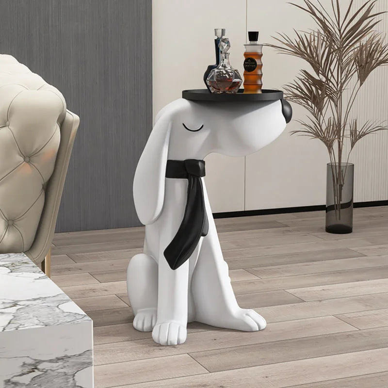 Modern Art Interior Decor Dog Statue Living Room Floor Decoration Storage Tray Animal Figurines Model Crafts Room Accessories