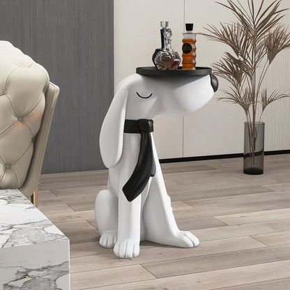 Modern Art Interior Decor Dog Statue Living Room Floor Decoration Storage Tray Animal Figurines Model Crafts Room Accessories