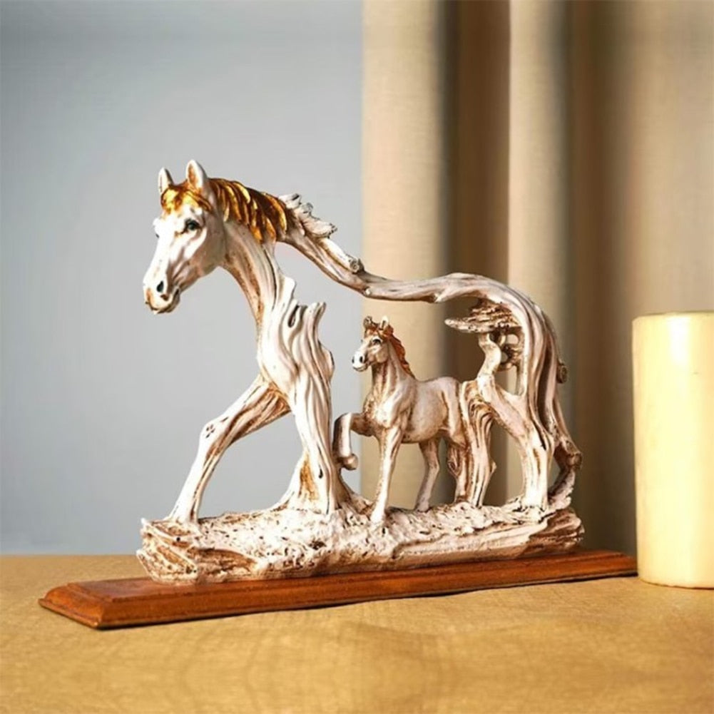 Resin Modern Indian Horse Statuette Animal Figurines Office Home Horse Sculpture Small Statue Home Desk Figurines Accessories