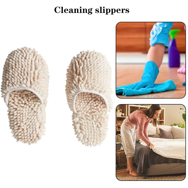 Household Chenille Sucking Water Washable Microfiber Mop Lazy Mopping Slippers Convenient and Soft Home Bathroom Cleaning Shoes