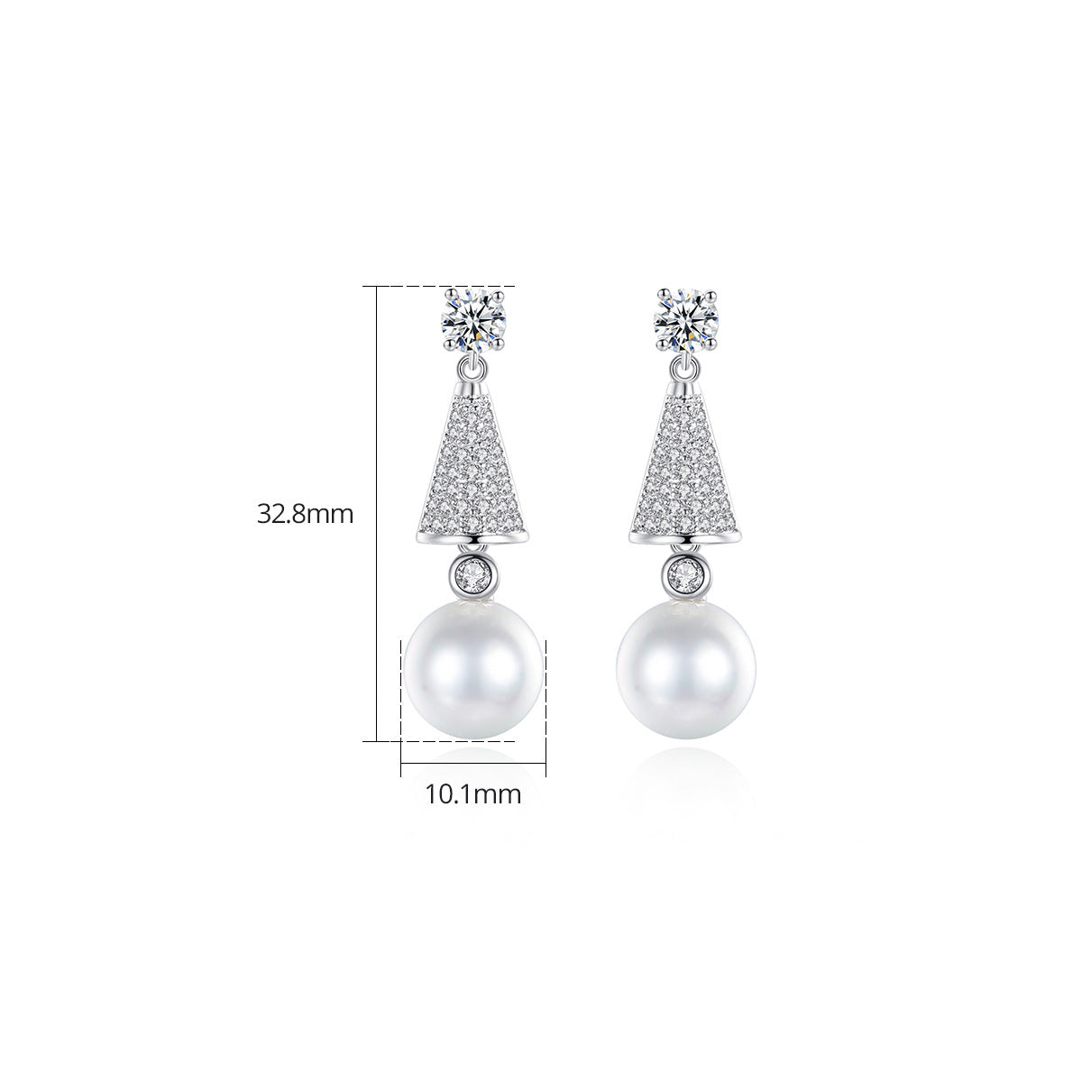 Korean popular pearl earrings AAA zircon nail set Korean pearl earrings earrings for women